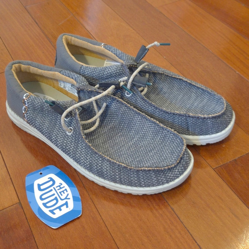 Hey Dude Wally Funk Open Mesh Mens Size 10 Grey Slip On Loafers 40898-030